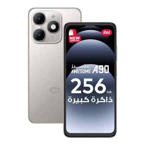ايتل A90 بشريحتين اتصال، 256 جيجابايت، 4+8 جيجا رام، شبكة الجيل الرابع - سيلفر تيتانيوم