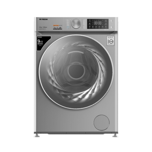 غسالة ملابس أوتوماتيك فريش 9 كجم أنفرتر موتور- دفع مباشر- باب زجاج - سيلفر
