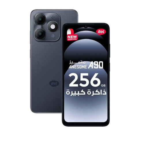 ايتل A90 بشريحتين اتصال، 256 جيجابايت، 4 جيجا رام، شبكة الجيل الرابع - اسود