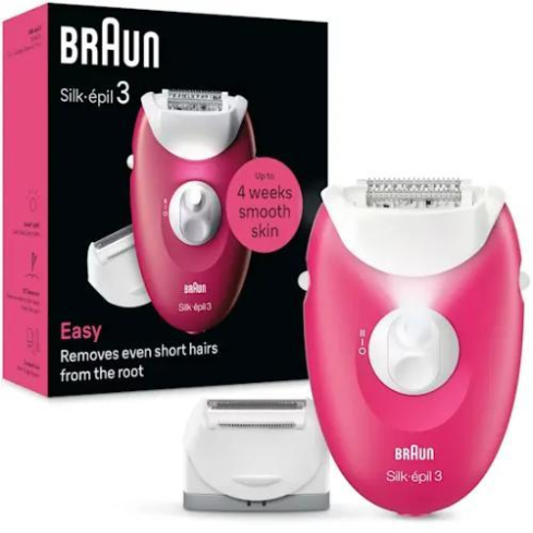 ماكينة إزالة الشعر براون سيلك إبيل 3 - وردي اللون SE3-032