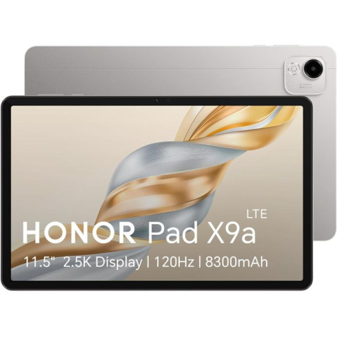 Honor تابلت Pad X9A بشريحة واحدة ، شاشة 11.5 بوصة، 128 جيجابايت، 8 جيجابايت رام، 4G - جراب فليب - رمادي