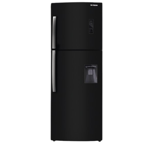 ثلاجة فريش، نوفروست، بابين، سعة 397 لتر، FNT-D470 YBM - أسود