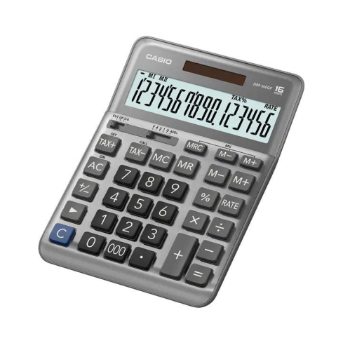آلة حاسبة مكتبية كاسيو، DM-1600F - رمادي