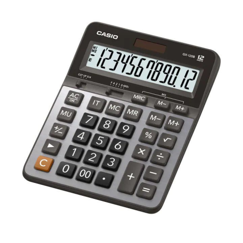 آلة حاسبة مكتبية عملية كاسيو، GX-120B - رمادي