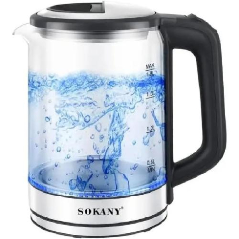 SK-09012 SOKANY GLASS BOILER 1.8 LITER 1500 WATTS