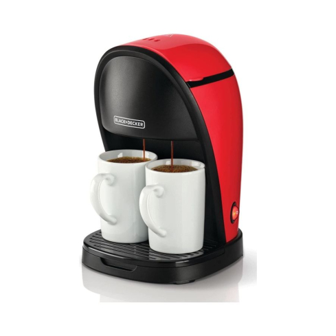 ماكينة تحضير القهوة الامريكية بلاك+ديكر Twin Serve، بقوة 450 وات، احمر واسود - DCM48
