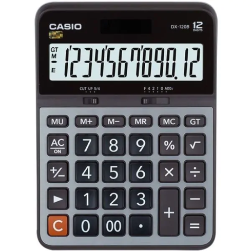 آلة حاسبة مكتبية عملية من كاسيو DX-120B - رمادي