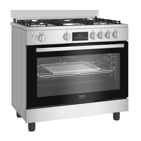 بوتجاز غاز بيكو بخاصية اير فراي، 5 شعلة، 90 سم، BGGR 11225 GX - فضي