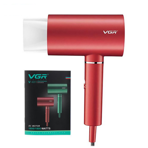 مجفف شعر في جي ار، 1800 وات، V-431 - احمر