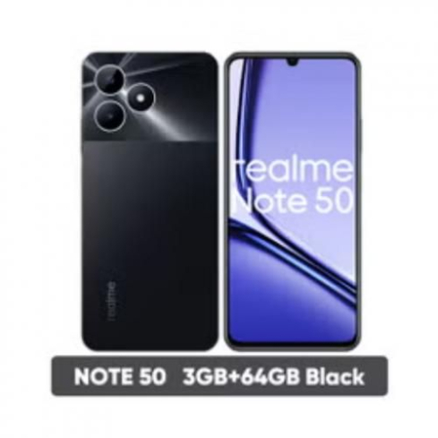 Realme Note 50 64 GB 3GB RAM Midnight Black 4G LTE Smartphone | موبايل ريلمي Note 50 64 جيجا رام 3 جيجا لون أسود ميدنايت شبكة 4G LTE