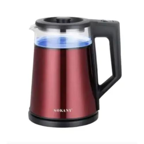 Sokany Electric Kettle, 1.7 Liter, 2000 Watts, SK-SH-1076 - Red