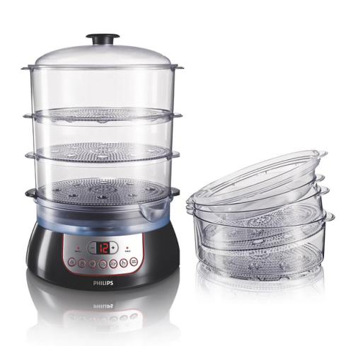 طاهية طعام عالبخار فيليبس، 900 وات، 10 لتر، HD9140 - اسود