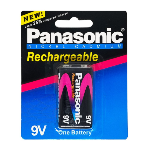 بطارية باناسونيك قابلة للشحن، 9 فولت - اسود