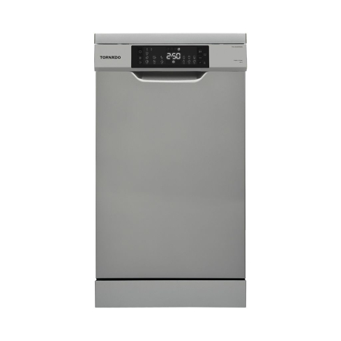 غسالة أطباق تورنيدو 10 أفراد 45 سم شاشة ديجيتال 7 برامج سيلفر غامق TDV-FN107DDS