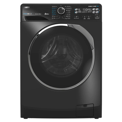 غسالة زانوسي تحميل امامي فول أوتوماتيك ستيم ماكس انفرتر، 8 كجم، ZWF8221BL7 - أسود