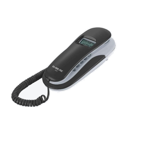 El Adl Tech 50C Corded Landline Phone, Digital Screen - Grey White