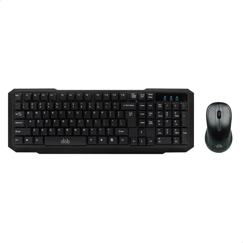 Dob KM280 Wired English & Arabic Keyboard and Mouse - Black