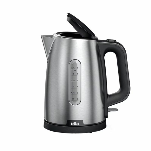 Braun WK 1500 PurShine Electric Kettle, 1.7L, 2200W - Silver Black