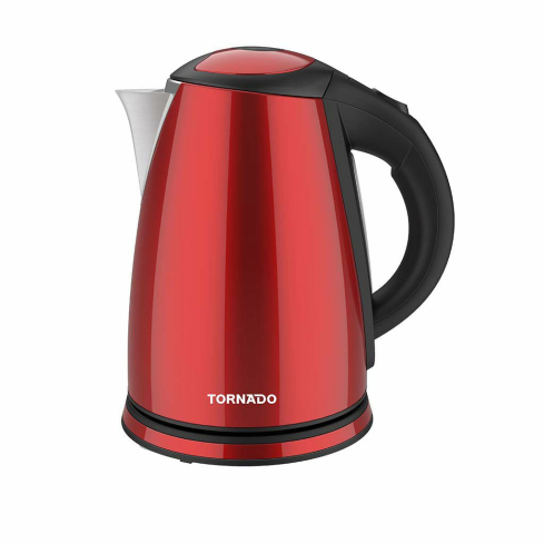 TORNADO Stainless Steel Kettle 1.8 Liter 1850-2200 Watt Red TKS-2218 R