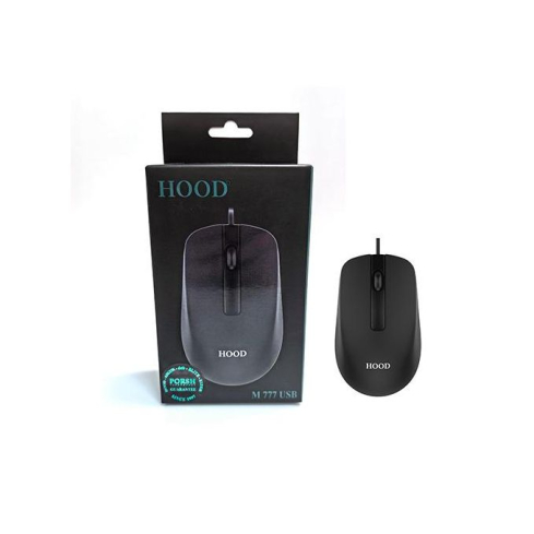 Hood USB Wired Optical Mouse, Black - M-777