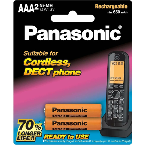 Panasonic BK-4LDAW/2BT Rechargeable AAA Batteries, 2 Pieces - Orange