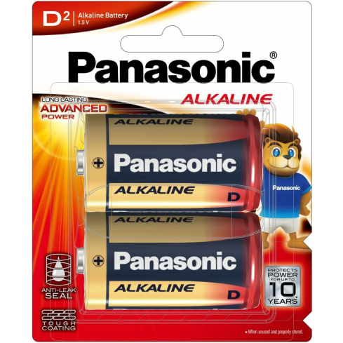 Panasonic Alkaline D Batteries, 2 Pieces - Multicolor