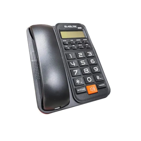 El Adl Tech 500A Corded Landline Phone, Digital Screen - Black
