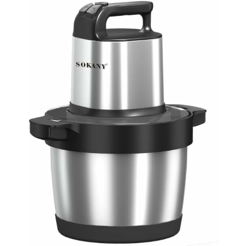 Sokany SK-YM-7033N Chopper and Slicer, 6.5L, 1500W, 3 Speeds - Silver Black