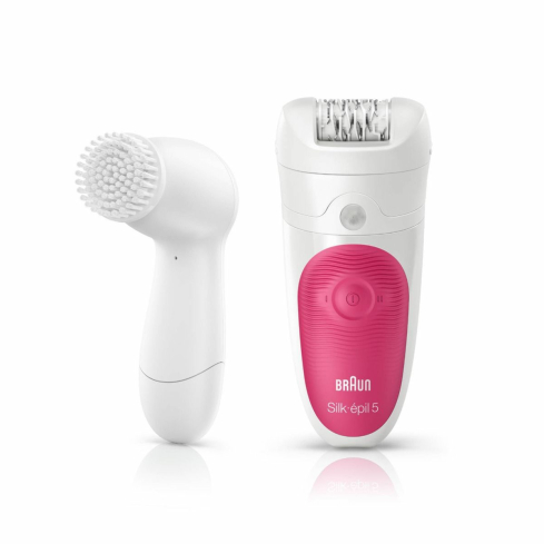Braun SE5539 Silk-epil 5 Wet and Dry Epilator With Three Extras for Women - White Pink