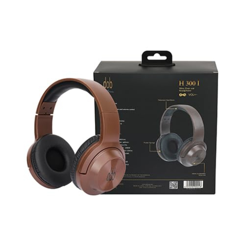 Dob H 300 I Wired Over-Ear Headphone with Microphone - Brown