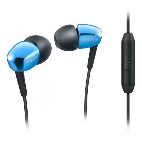 Philips SHE3905-BL Stereo In-Ear Headphones, Microphone - Blue