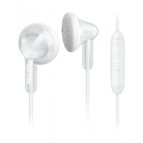 Philips SHE3015-WT In-Ear Headphones, with Mic, Stereo Sound - White