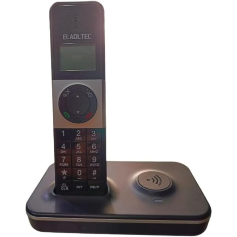 El Adl Tech D1002 Cordless Landline Phone, Digital Screen - Black