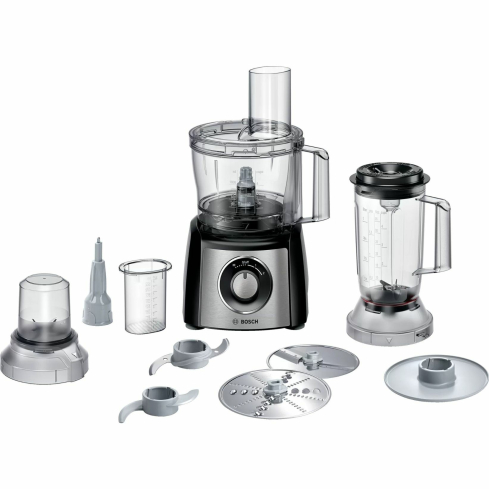 BOSCH MultiTalent 3 Plus Food Processor, 900 Watt, 2.3 Liter, Stainless Steel and Black - MCM3PM386