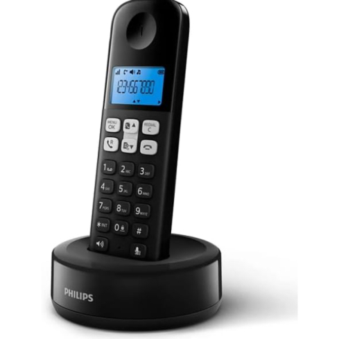 Philips D161 Wireless Cordless Single Handset Landline Phone, Black - D1611B/63
