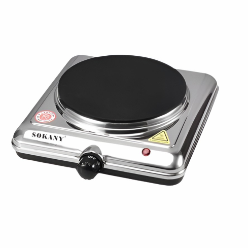 Sokany SK-5113 Electric Single Hot Plate, 1000W, 1 Burner - Silver