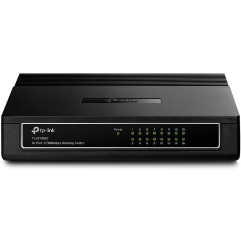 TP-Link 10/100Mbps Desktop Switch, 16 Ports, Black - TL-SF1016D