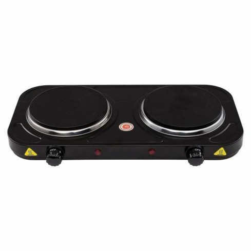 Sokany SK-5107 Electric Dual Hot Plate, 2000W, 2 Burners - Black