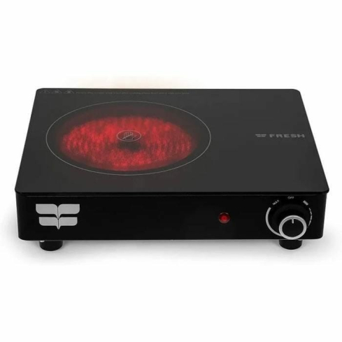 Fresh-500013424 Ceramic Electric Hot Plate, 1 Plate, 1500W - Black