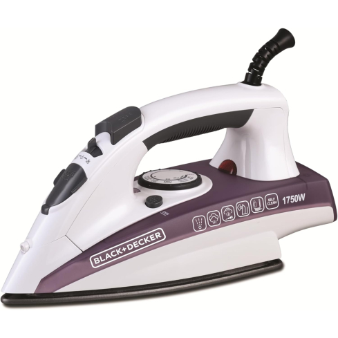 Black & Decker X1750-B5 Steam Iron, 1750W - Purple White