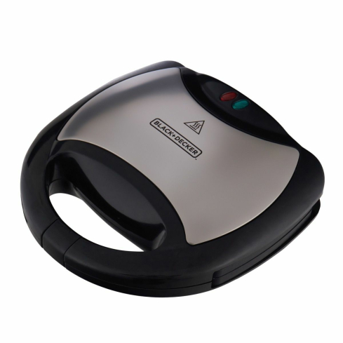 BLACK+DECKER Sandwich Maker, 750 Watt, Black Silver - TS2000-B5