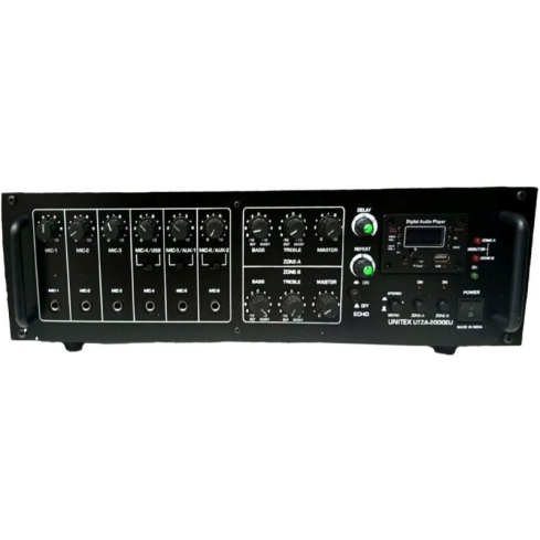 Unitex Mixer Amplifier 200 W in Black - UTZA-2000EU | امبليفاير ميكسر يونيتكس 200 وات باللون أسود - UTZA-2000EU