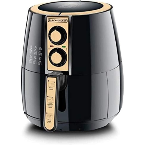 Black & Decker AF300-B5 Air Fryer, 4L, 1500W - Black x Gold