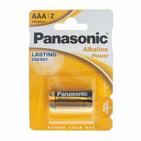 Panasonic LR03APB/2BP Alkaline AAA Battery, 1.5V, 2 Pieces - Multicolor
