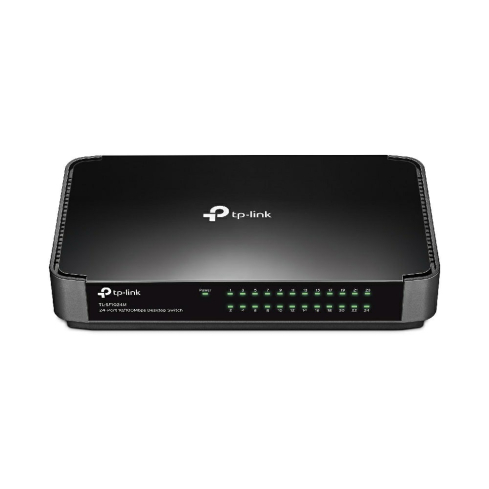 TP-Link TL-SF1024M Unmanaged Switch, 24-Port, 10/100Mbps - Black