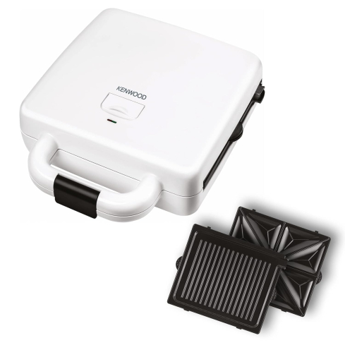 Kenwood 2 in 1 Sandwich Maker, 1300 Watt, White Black - SMP94.A0WH