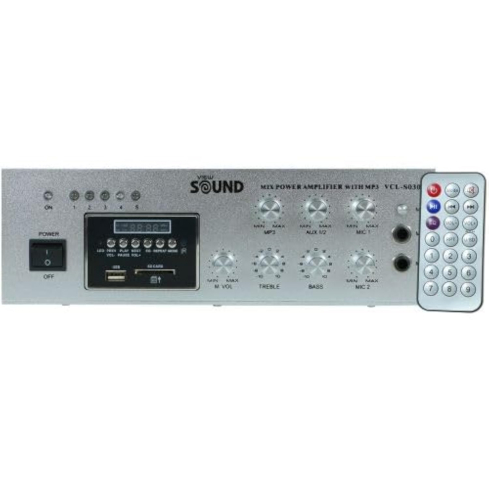 View Sound Mixer Amplifier 30 W in Silver - VCL-S030U | امبليفاير ميكسر فيو ساوند 30 وات باللون فضي - VCL-S030U