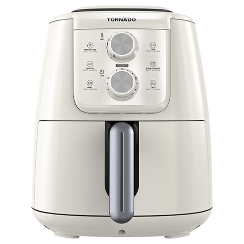 TORNADO THF-1554M-XL-CS Manual Control Air Fryer, 1550 W, 4 L - Creamy x Silver