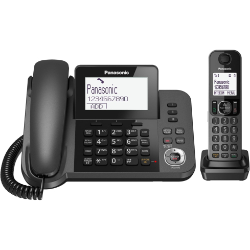 Panasonic KX-TGF320-UE1 Corded and Cordless Home office Telephone Kit, Digital Screen - Black