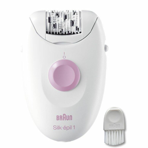 Braun Silk-épil 1 Corded Epilator 20 Tweezers in White and Pink - SE1170 | ماكينة إزالة الشعر براون سيلك إبيل 1 سلكية 20 ملقاط باللون أبيض ووردي - SE1170